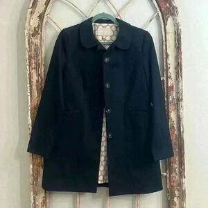 Banana Republic Navy Blue Womens Pea Coat, Size S
